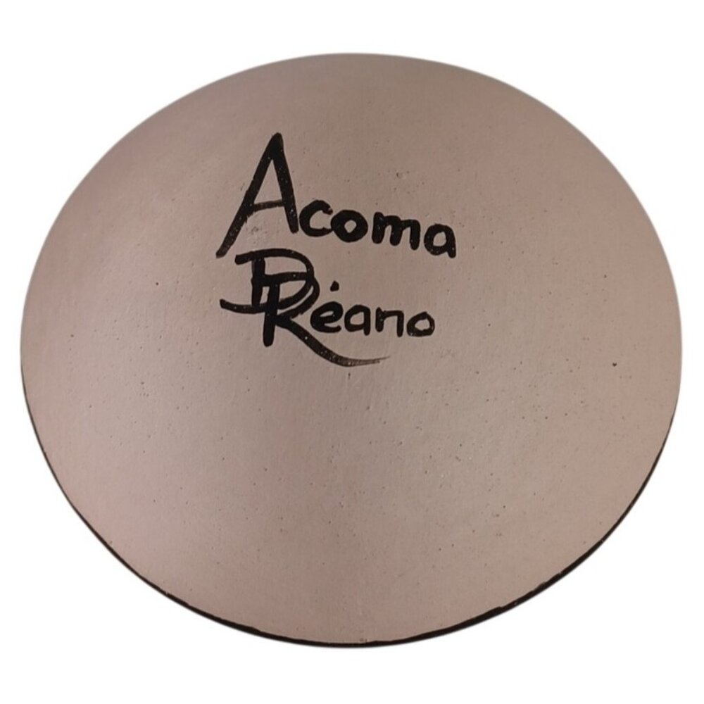 Signed Acoma Pottery Bowl By Dean Reano 2.5" Off-White & Black Cross Native Amer - Picture 4 of 5